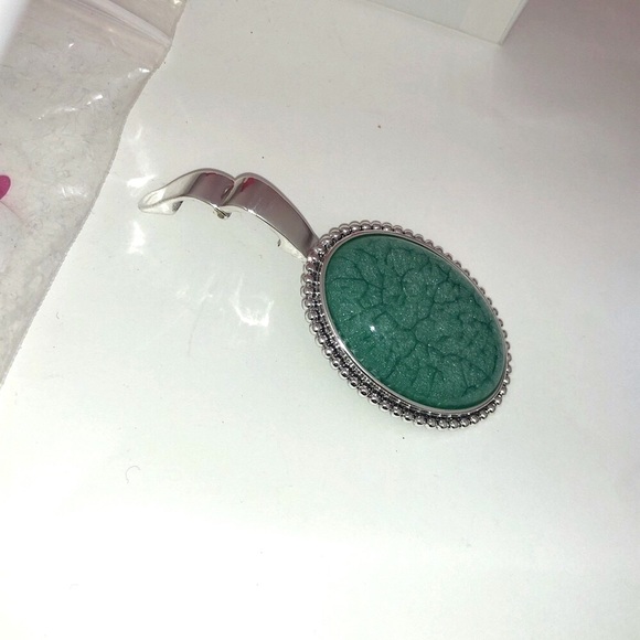 New with Box Premier Designs COZUMEL Pendant Turquoise Silver Bold Enhancer - Picture 3 of 8